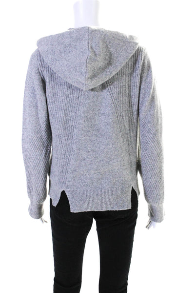 Rag & Bone Womens Cashmere Knit Long Sleeve Hooded Sweater Top Light Gray Size S