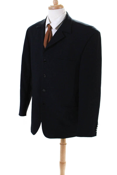 Versace Mens Four Button Blazer Suit Jacket Midnight Blue Size EUR 54