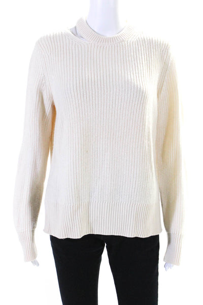 Rag & Bone Jean Womens Wool Long Sleeve Pullover Sweater Top Cream Size S