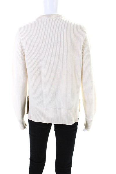 Rag & Bone Jean Womens Wool Long Sleeve Pullover Sweater Top Cream Size S