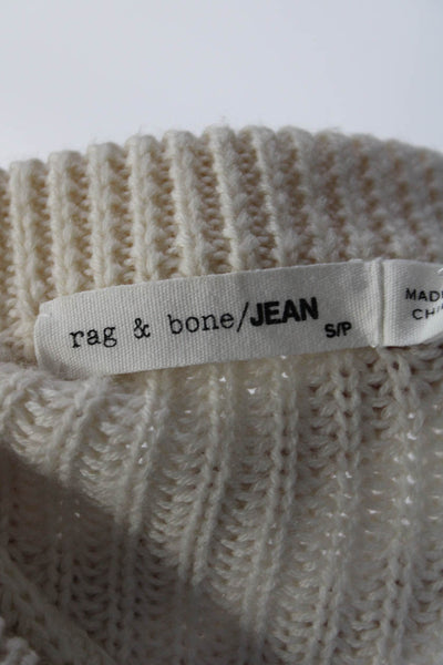 Rag & Bone Jean Womens Wool Long Sleeve Pullover Sweater Top Cream Size S