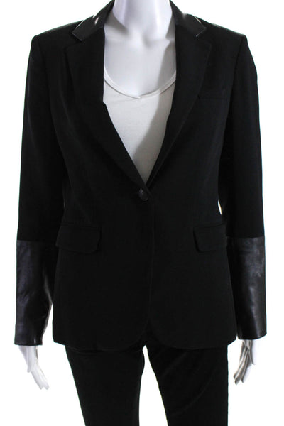 Rag & Bone Womens Patchwork Darted Buttoned Long Sleeve Blazer Black Size 6