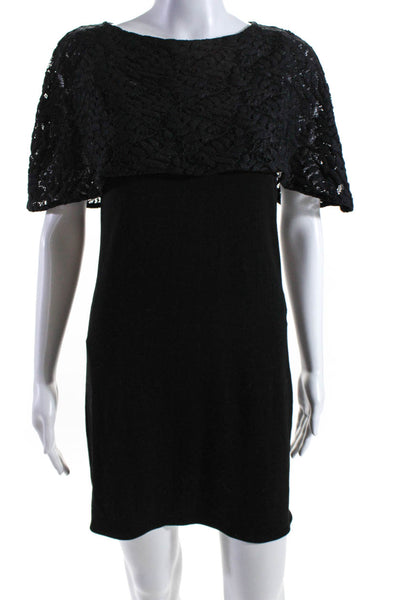 Anne Fontaine Womens Textured Lace Buttoned Pullover Midi Dress Black Size EUR38