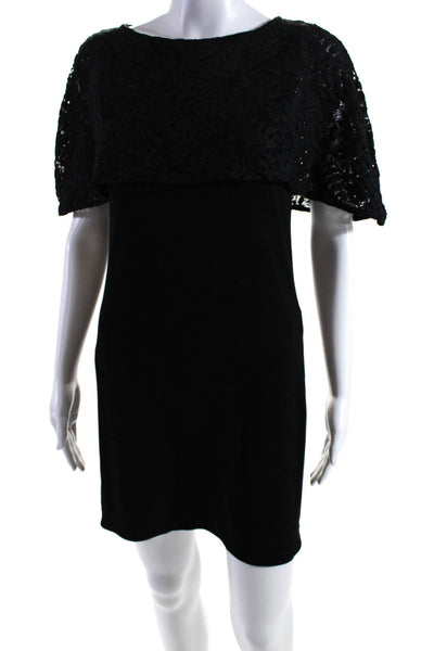 Anne Fontaine Womens Textured Lace Buttoned Pullover Midi Dress Black Size EUR38