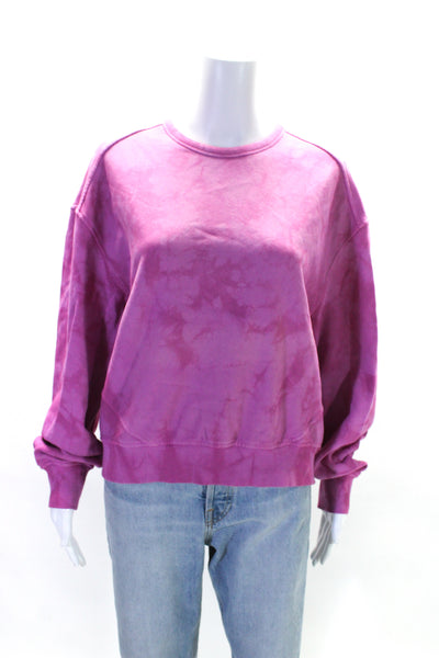 Rag & Bone Women's Round Neck Long Sleeves Tie Dye Pullover Sweatshirt Size M