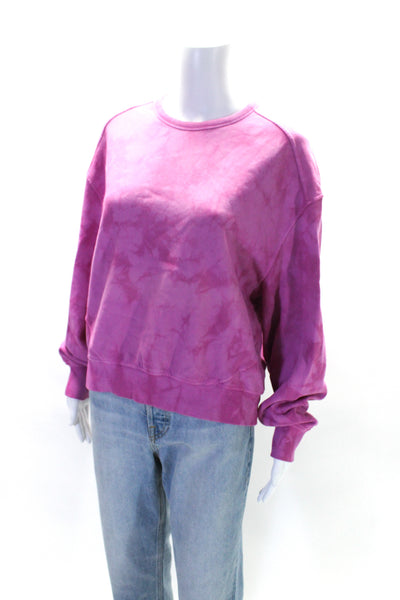 Rag & Bone Women's Round Neck Long Sleeves Tie Dye Pullover Sweatshirt Size M