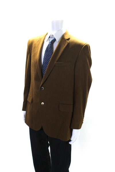 Barneys New York Mens Two Button Blazer Jacket Cinnamon Brown Size 44 Regular