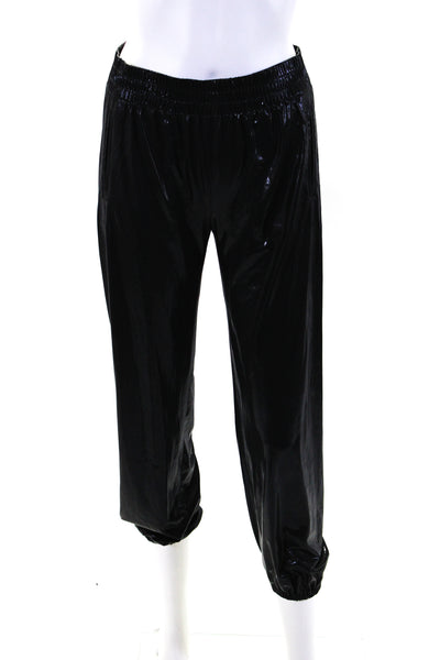 Norma Kamali Womens Elastic Waist Lustrous Jogger Pants Black Size XXS