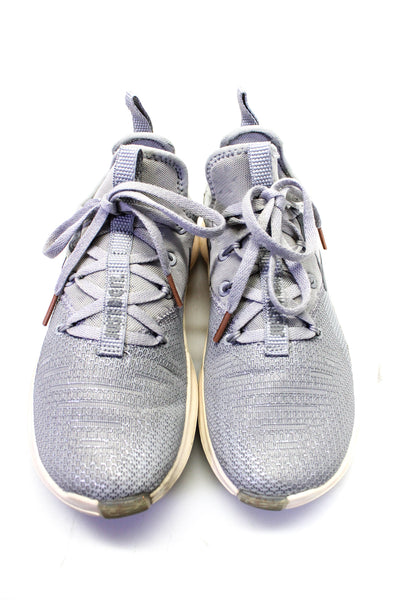 Nike Womens Knit Slip On Metallic Trim Lace Up Athletic Sneakers Gray Size 6