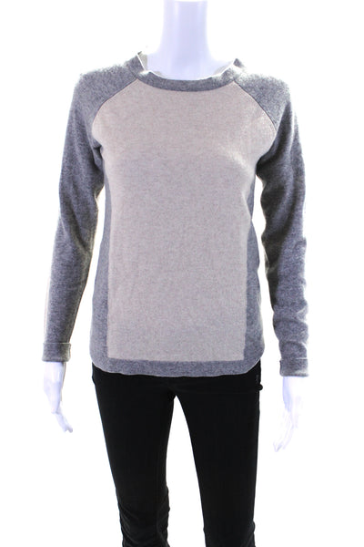 Sofia Cashmere Women's Long Sleeves Color Block Cashmere Pullover Sweater Size S