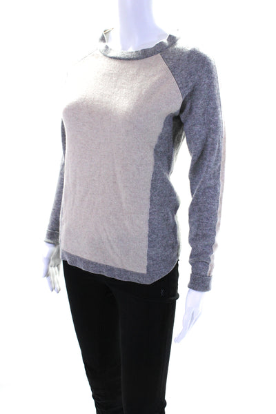 Sofia Cashmere Women's Long Sleeves Color Block Cashmere Pullover Sweater Size S