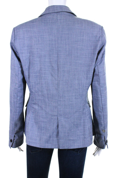 Zara Womens Single Button Notched Lapel Blazer Jacket Blue Size 8