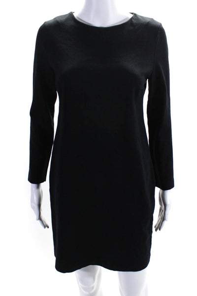 Wolford Womens Long Sleeve Ponte Jersey Crew Neck Shift Dress Black Size 6