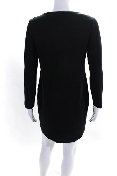 Wolford Womens Long Sleeve Ponte Jersey Crew Neck Shift Dress Black Size 6