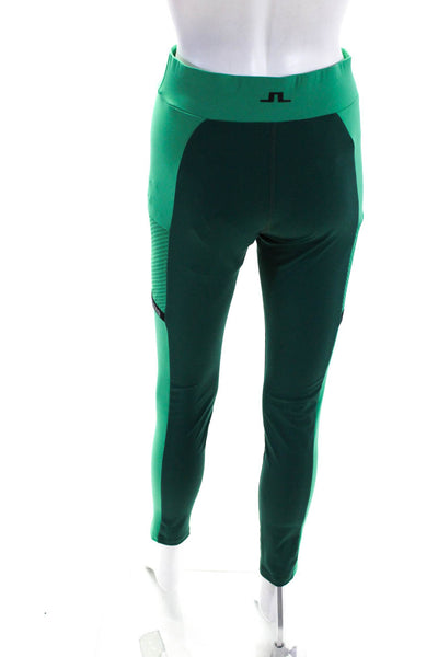 J. Lindeberg Womens Elastic Waistband High RIse Ankle Leggings Green Size Small