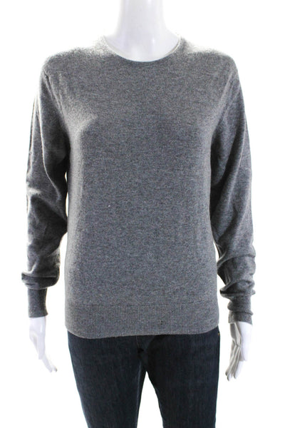 Maus & Hoffman Women's Crewneck Long Sleeves Pullover Cashmere Sweater Gray Size