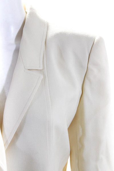 Valentino Boutique Women's Long Sleeves Lined Open Front Blazer Beige Size 10