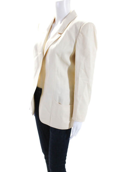 Valentino Boutique Women's Long Sleeves Lined Open Front Blazer Beige Size 10