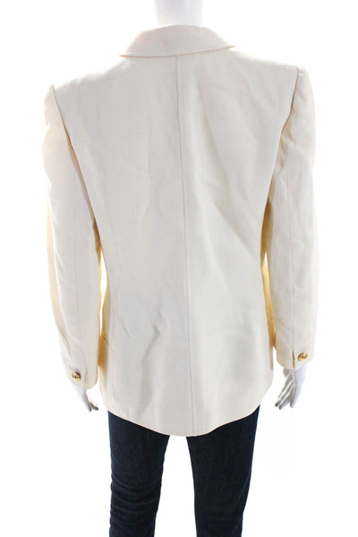 Valentino Boutique Women's Long Sleeves Lined Open Front Blazer Beige Size 10