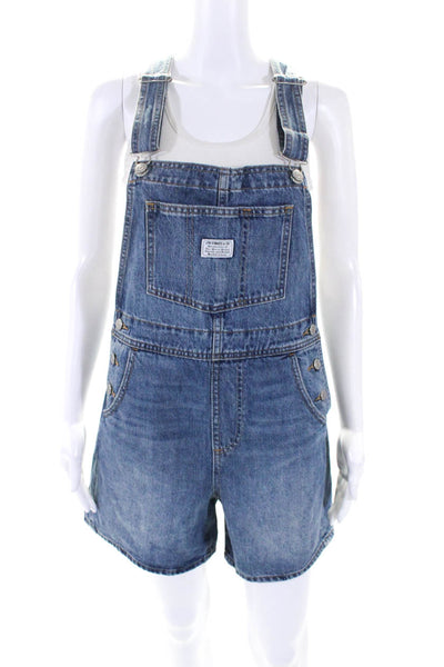 Levis Womens Cotton Light Washed Buttoned Denim Romper Overalls Blue Size XS