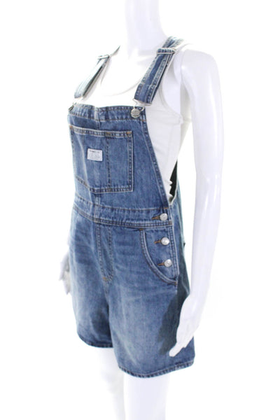 Levis Womens Cotton Light Washed Buttoned Denim Romper Overalls Blue Size XS