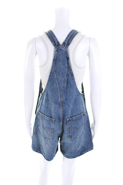 Levis Womens Cotton Light Washed Buttoned Denim Romper Overalls Blue Size XS