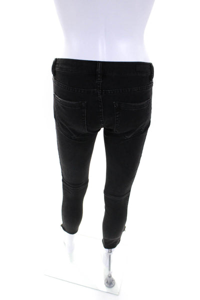 Blank NYC Womens Cotton Side Zipped Buttoned Skinny Jeans Black Size EUR25