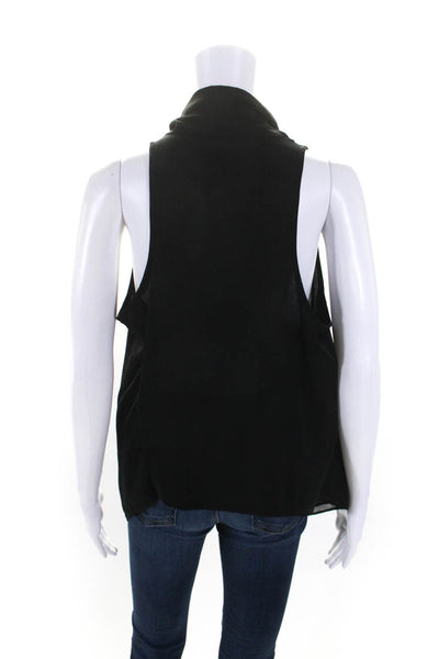 Fate. Womens Cowl Neck Draped Sleeveless Pullover Blouse Top Black Size S