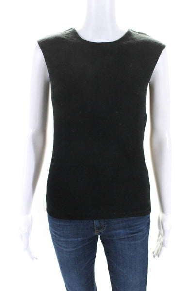 Escada Women's Round Neck Sleeveless Tank Top Blouse Black Size 36