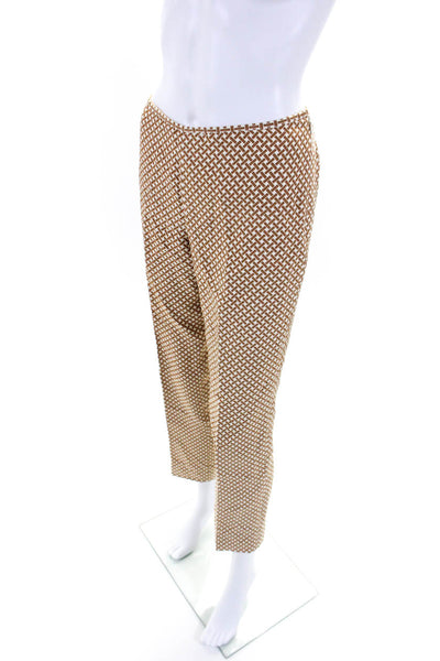 J. Mclaughlin Women's Flat Front Straight Leg Ankle Pant Brown Size 4