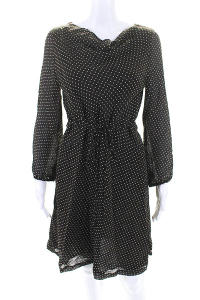 Escada Womens Long Sleeve Cowl Neck Polka Dot Sheath Dress Brown Size IT 36