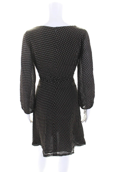 Escada Womens Long Sleeve Cowl Neck Polka Dot Sheath Dress Brown Size IT 36