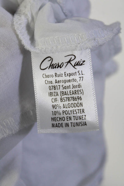 Charo Ruiz Womens Elastic Waistband Tiered Mini A Line Skirt White Size XS