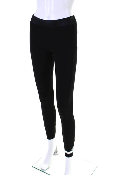 Adidas by Stella McCartney Womens High Rise Logo Cropped Leggings Black 2XS