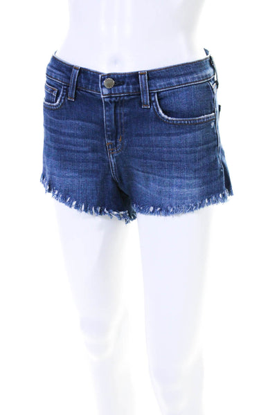 L Agence Womens Zipper Fly Fringe Denim Zoe Short Shorts Blue Size 24