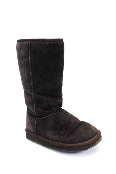 Ugg Womens Dark Brown Suede Pure Wool Lining Classic Boots Shoes Size 6