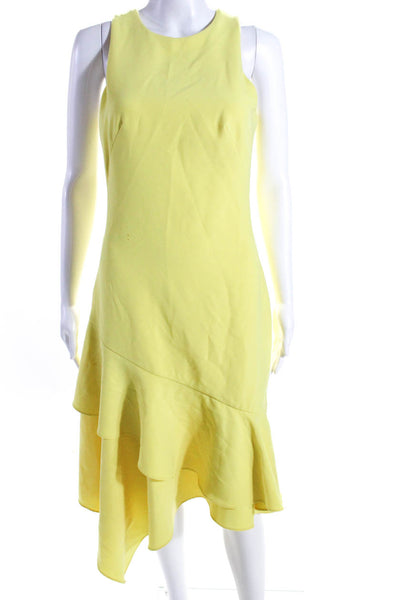 Theia Womens Lemon Ruffle Dress Yellow Size 2 11002237