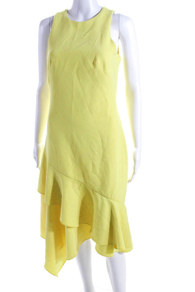 Theia Womens Lemon Ruffle Dress Yellow Size 2 11002237