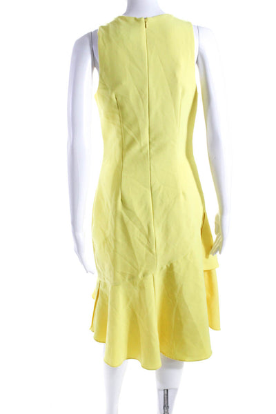 Theia Womens Lemon Ruffle Dress Yellow Size 2 11002237