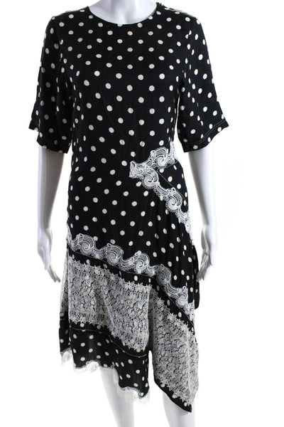 Koché Womens Polka Dot Panel Dress Black Size 4 12267830