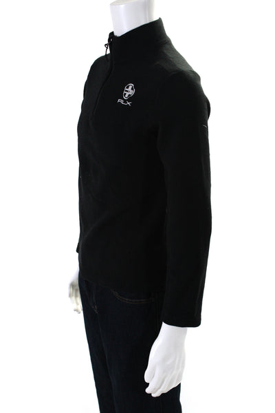 RLX Ralph Lauren Womens Mock Neck Fleece Quarter Zip Jacket Black Size Large