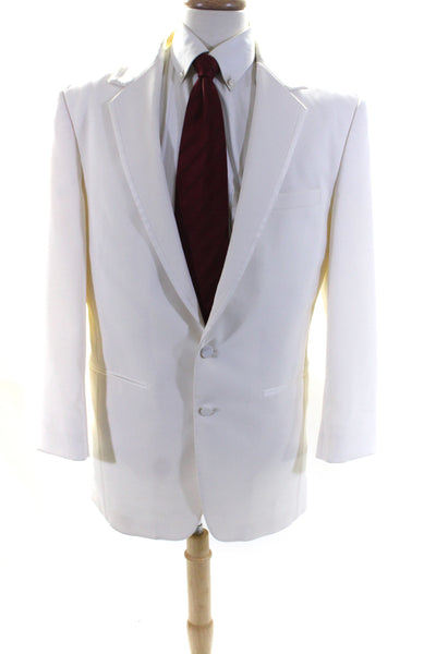 Wilke Rodriguez Mens White Two Button Long Sleeve Blazer Tuxedo Size 42L