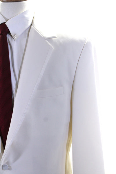 Wilke Rodriguez Mens White Two Button Long Sleeve Blazer Tuxedo Size 42L