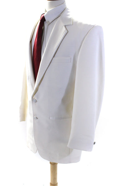 Wilke Rodriguez Mens White Two Button Long Sleeve Blazer Tuxedo Size 42L