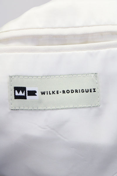 Wilke Rodriguez Mens White Two Button Long Sleeve Blazer Tuxedo Size 42L