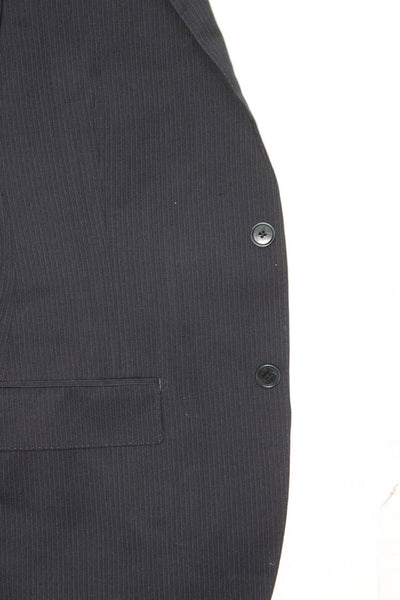 Ralph Ralph Lauren Mens Navy Blue Pinstriped Long Sleeve Blazer Size 40R