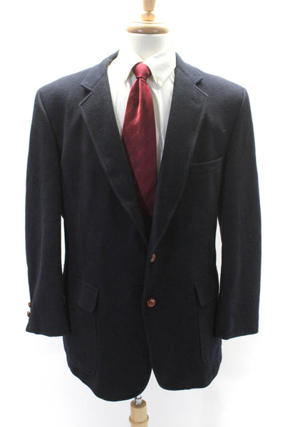 American Craftsman Mens Navy Blue Two Button Long Sleeve Blazer Jacket Size 44