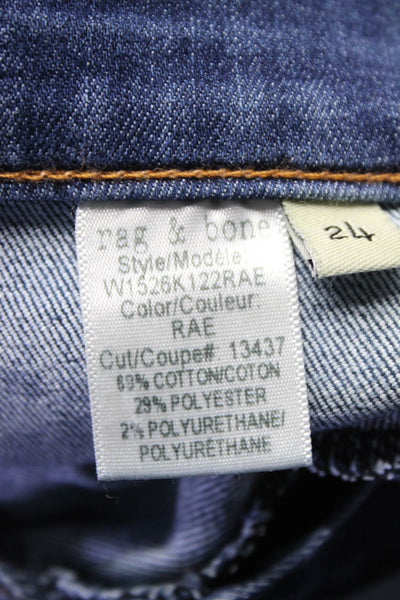 Rag & Bone Jean Women Mid Rise Medium Wash Capri Jeans Blue Denim Size 24