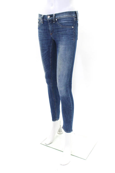 Rag & Bone Womens Zipper Fly Mid Rise Medium Wash Capri Jeans Blue Size 24