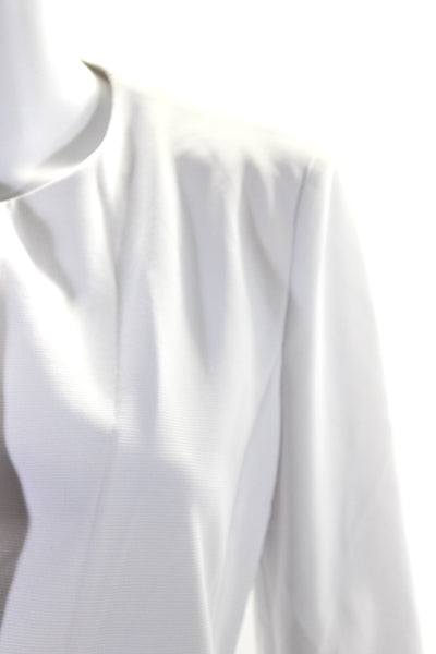 Armani Collezioni Womens Robbed Long Sleeve Unlined Light Jacket White Size 8